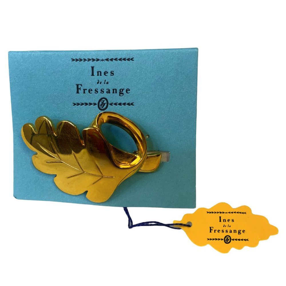 Ines de la Fressange Gold Leaf Brooch